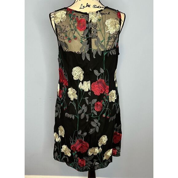 BRAND NEW - Vince Camuto Women’s Floral Mesh Embroidered Lined Dress Black Multi - Picture 11 of 11